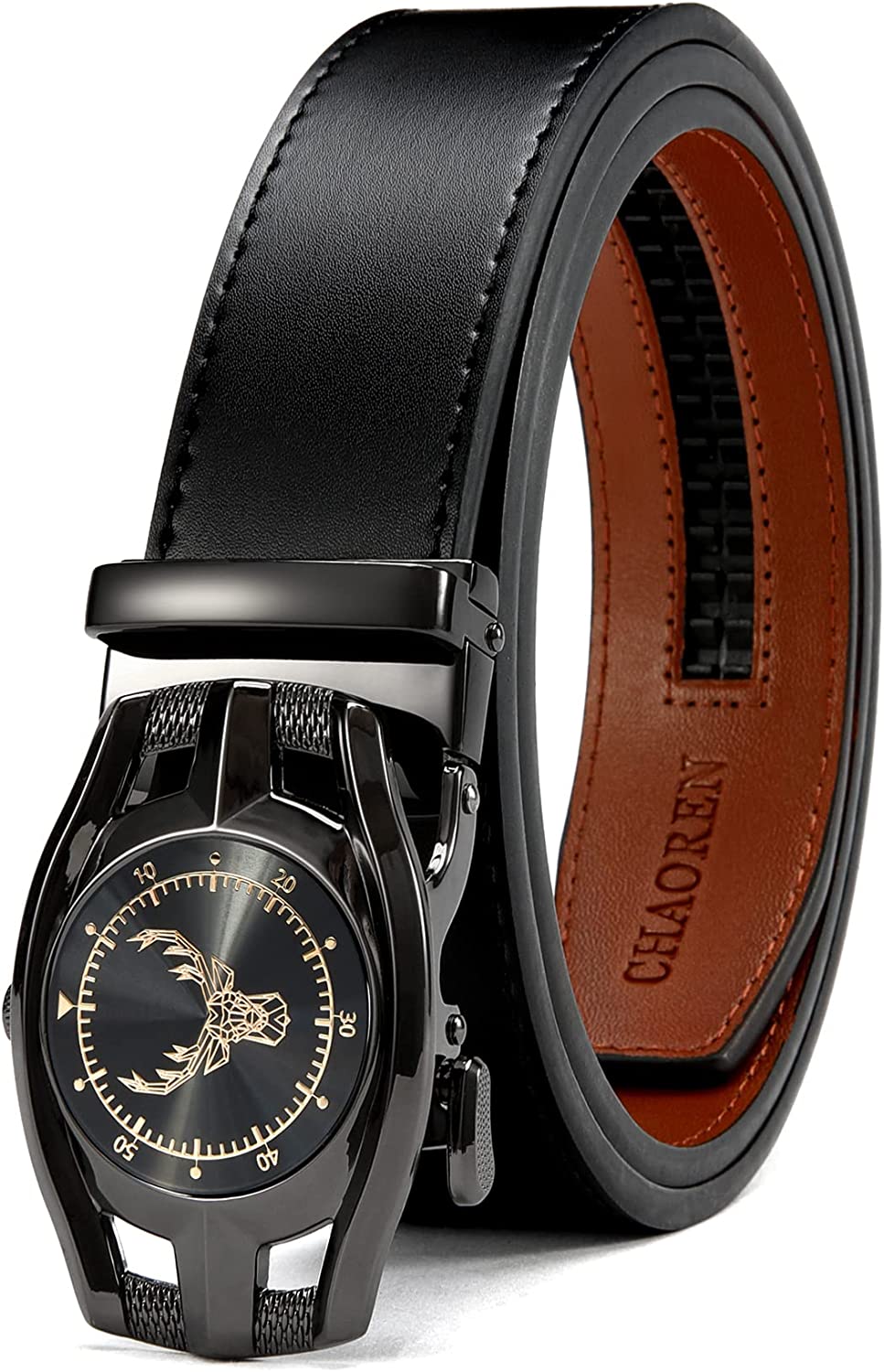 230816021138890_1 CHAOREN Leather Ratchet Belt Men - Customizable Fit, Effortless Style (35mm) - Image 1